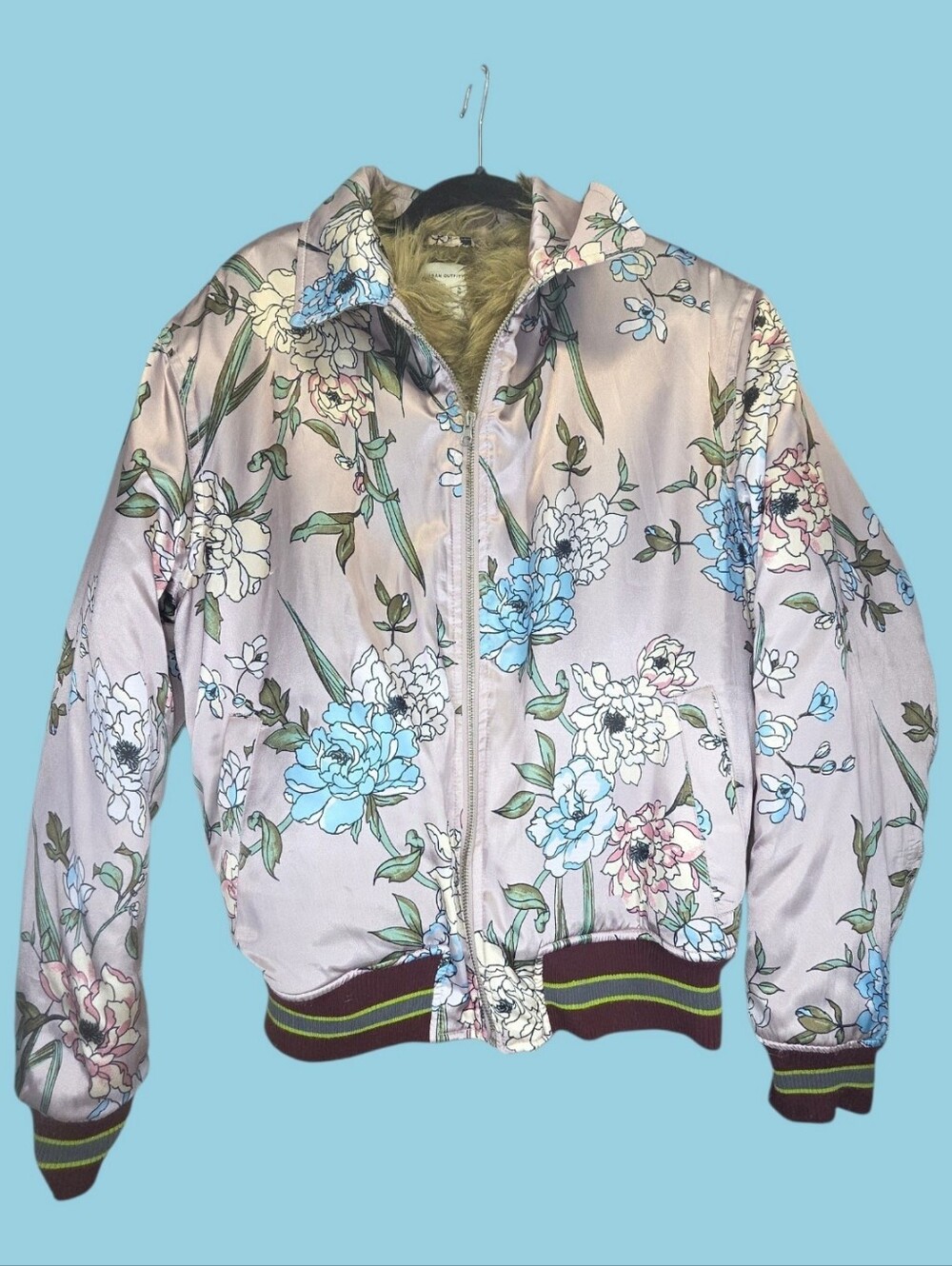 Urban Outfitters Floral Satin Brocade Bomber Jacket Mens Medium Womens Large
